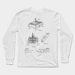 Wine Press Vintage Patent Hand Drawing Long Sleeve T-Shirt